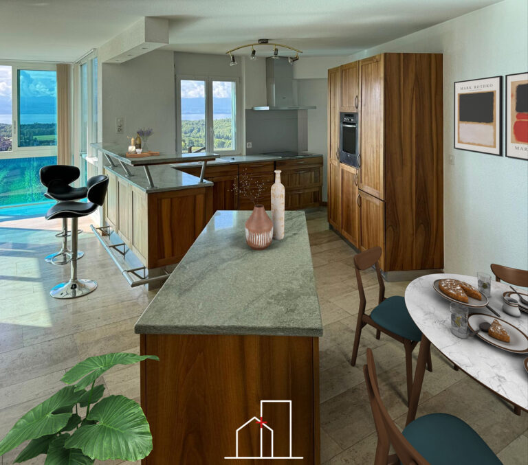 Yens – appartement avec véranda et jardin, vue panoramique