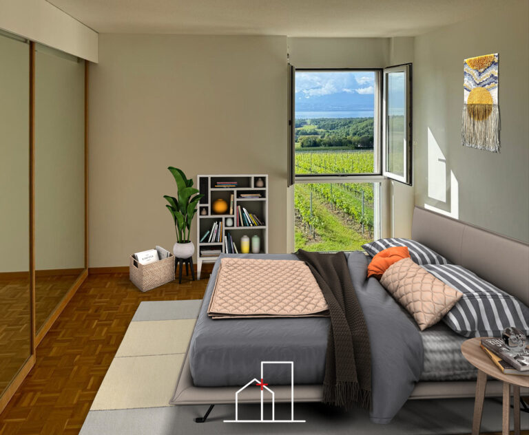 Yens – appartement avec véranda et jardin, vue panoramique