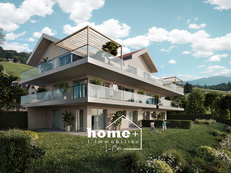 Luins – Appartement en duplex avec jardin, terrasses et vue lac