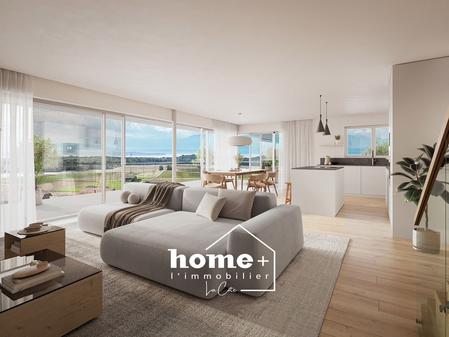 Luins – Appartement en duplex avec jardin, terrasses et vue lac